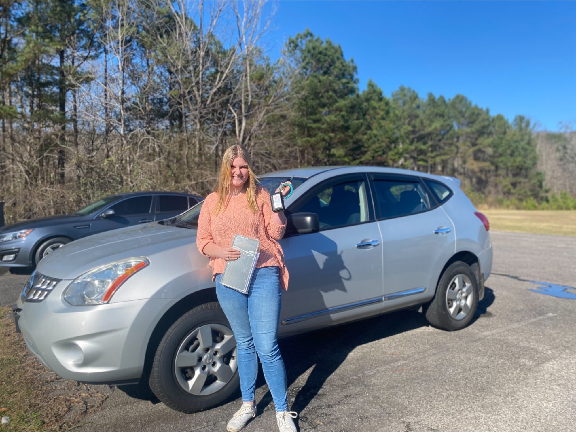 Macey purchasing her first car. We are so proud of you!