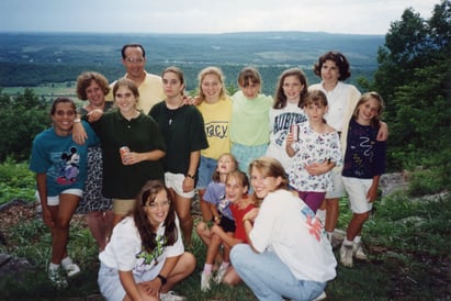 Michelle Fogle, Carrie Holley, Bev Elliott, HP, Angela Jankowski, Rachel Fisher, Trinity, Thompson Home Trip, 1994